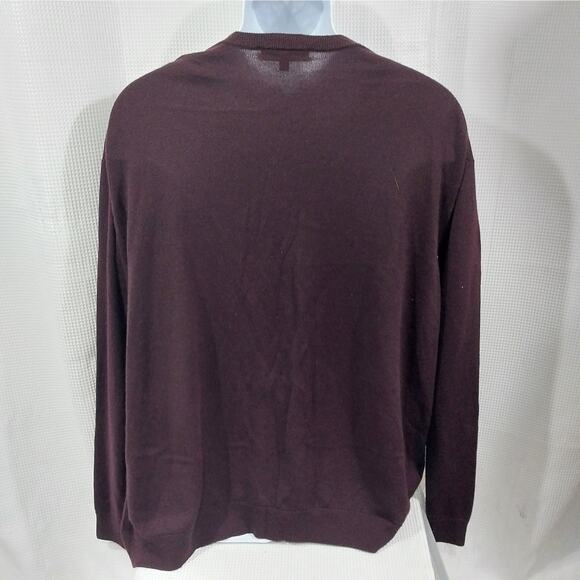 NWOT! HART, SCHAFFNER & MARX! 100% MERINO WOOL BURGUNDY V-NECK SWEATER! SZ 3X - Picture 5 of 9